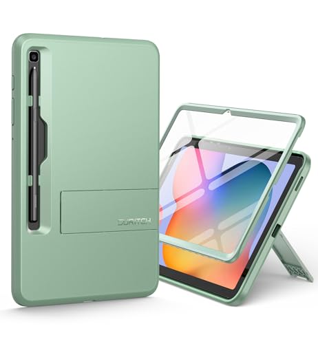 SURITCH für Samsung Galaxy Tab S6 lite Hülle 10,4 Zoll mit Ständer & Integriertem Bildschirmschutz Havy Duty Stoßfeste Schutzhülle Tablet Abdeckung mit S-Pen Slot, Matcha Grün von SURITCH