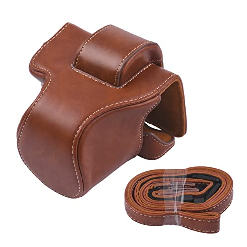 SUSQVHVCK Fotostudio Pu. Leder-Kameratasche-Schutz-Video-Mini-Kamerasack for Ersatzgurt for Canon EOS M5 M50 M50II Kameratasche(Brown) von SUSQVHVCK