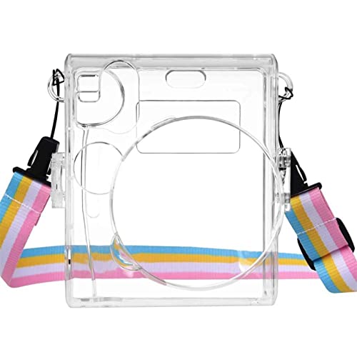 SUSQVHVCK Kamera Tasche Pu. Leder-Schultergurt-Kamerasack PVC Schutzhülle fit for Fujifilm Fit for Instax Mini 90 Neo Classic Kameratasche(PVC transparent case) von SUSQVHVCK