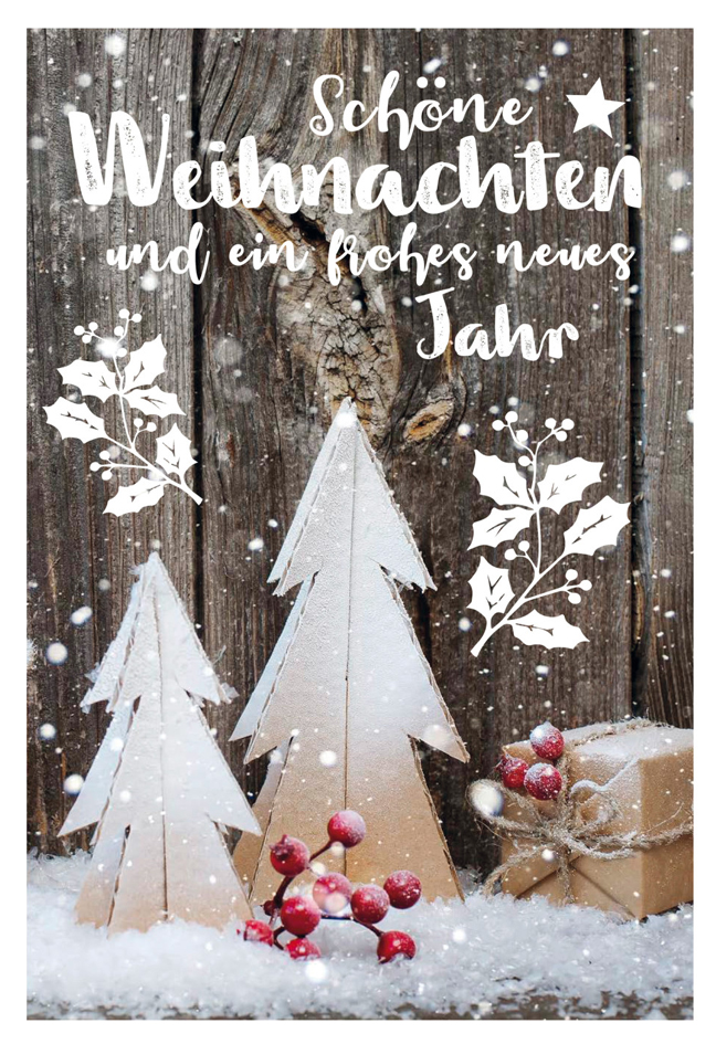 SUSY CARD Weihnachtskarte , Dekoration vor Zaun, von SUSY CARD