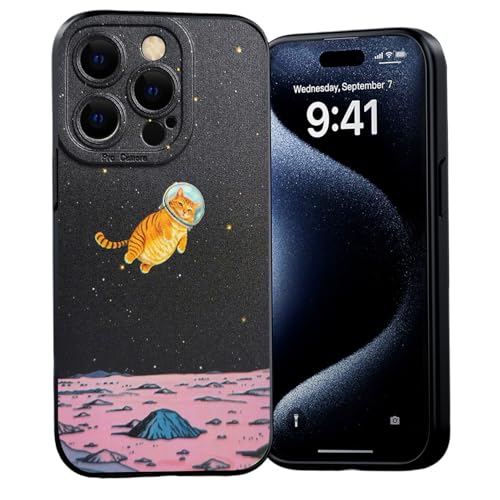 SUTON Lustige Handyhülle Kompatibel mit iPhone 14 Pro, Katzenmuster, Cartoon-Tier-Design, Handyhülle für iPhone 14 Pro, Stoßfeste rutschfeste Anti-Kratzer Schutzhülle für Frauen Mädchen von SUTON