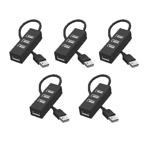 SVRITE 5-Teiliger Hub USB Multi 2.0 Hub USB-Splitter-Netzteil Hochgeschwindigkeits-4-Port-All-In-One-Gerät für PC Windows Computerzubehör B von SVRITE