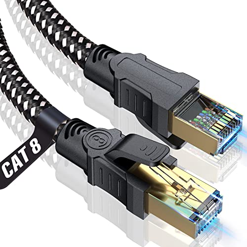 CAT 8 Ethernet Kabel 7.5M, SWECENT 40Gbps Gigabit Ethernet Kabel RJ45 High Speed Patch Netzwerkkabel Geflochtenes Kabel für LAN Kompatibel mit PC, PS5/4, Spielekonsole, Modem, Smart TV, Patchpanel von SWECENT