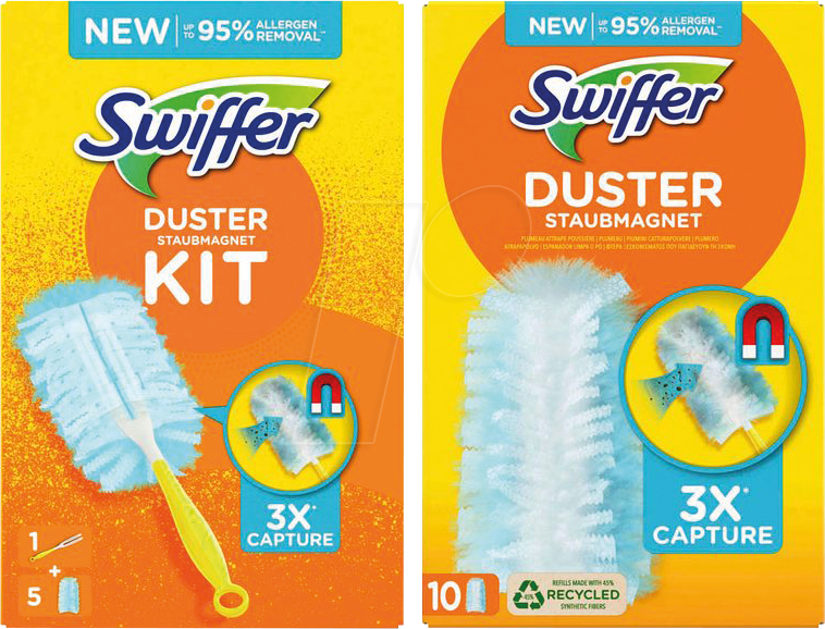 SWIFFER 684260 - Swiffer Staubmagnet Starterset, Griff + 15 Tücher von SWIFFER