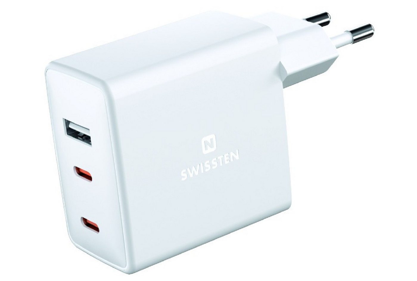 SWISSTEN GaN Reiseladegerät USB-C 70W Schnell-Ladegerät Universal-Ladegerät von SWISSTEN