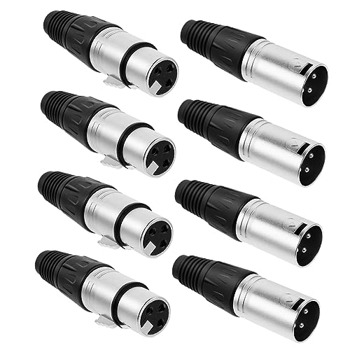 SWOOMEY 1 3 Xlr Stecker Und Buchse Mikrofonclip Anschlüsse Mikrofon Männlich Kabeladapter Audiokabel Lötmikrofon-leitungsstecker Drähte Led-kabelverbinder Auslauf Draht Zinklegierung Black von SWOOMEY