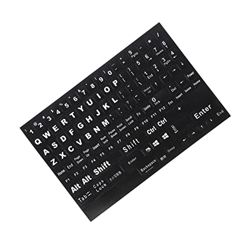 SWOOMEY 1 Blatt Englische Tastaturaufkleber Tastenkappen Stand Tastaturbeschriftungen Laptop-Aufkleber Prägesiegel Kabellose Gaming-Tastatur Mechanisch USB Etiketten Black PVC von SWOOMEY