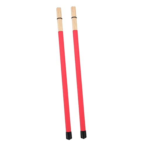 SWOOMEY 1 Paar Trommelbürste Kinder Trommelstöcke Professionelle Trommelstöcke Musik Drumsticks Trommelstöcke Für Jazzvolksmusik Schlagzeug Für Kinder Stange Trommelstock Bambus Rot von SWOOMEY