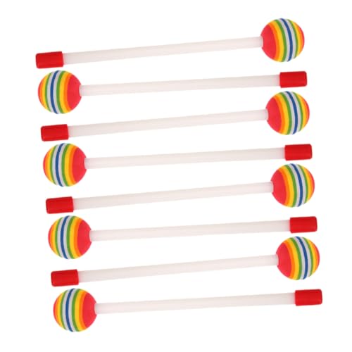 SWOOMEY 8St Regenbogen-Trommelstöcke Perkussionsschlägel Lollipop-Trommelstöcke inszeniert Trommelstöcke Instrumentalteil Mallet-Trommelstöcke Schlagzeug-Teile Percussion-Drum-Tool Plastik von SWOOMEY