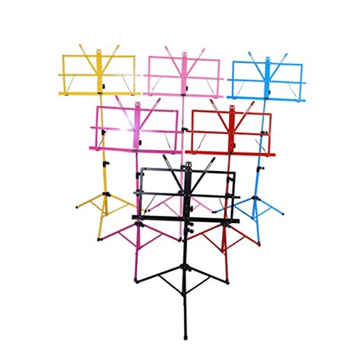 SWOOMEY Blech Musikstativ Tragbarer Laptopständer Flötenkoffer Projektorhalterungen Klavierständer Notenständer Zusammenklappbar Leicht Stativ Musik Tablet-halter Tablet Steht Yellow von SWOOMEY