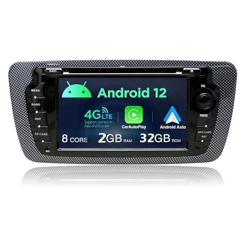 Octa-Core Android 12 Autoradio mit kabellos CarPlay Android Auto, Kompatibel für Seat Ibiza 6j 2009 2010 2011 2012 2013, 7" Touchscreen mit GPS-Navi Bluetooth 5.0 WiFi DSP SWC(2GB+32GB) von SWTNVIN