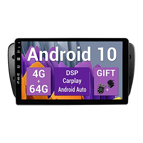 SXAUTO Android 10 Autoradio Passt für Seat Ibiza 6J (2009-2014) - Eingebaut Carplay/Android Auto/DSP - Kamera MIC KOSTENLOS - 4G+64G -Unterstützen DAB Lenkradsteuerung WiFi Fast-boot 360-Camera -2 Din von SXAUTO