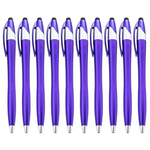 SXRQ 10 x einziehbarer Kugelschreiber mit Stylus-Spitze, 2-in-1 Stylus-Kugelschreiber, Touchscreen-Stift, 1,0 mm Spitze, reibungsloses Schreiben von SXRQ