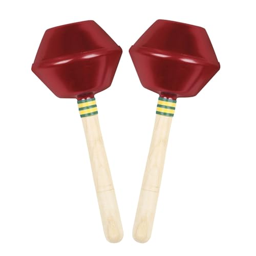 SXTYYH 2 Stück Aluminium Maracas for Erwachsene Kinder Salsa-Rhythmus Mit Massivholzgriffen Schlagzeug Musikinstrumente African Hand Shaker Rasseln Party-Zubehör(Rot) von SXTYYH