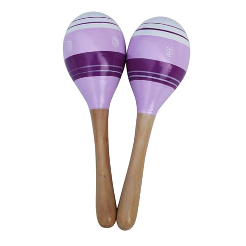 SXTYYH 2 Stück Maracas for Kinder for Erwachsene, Hölzernes Hand-Schüttler Salsa-Rhythmus Musikinstrumente Percussion Instrument for Karneval, Party-Zubehör(Purple) von SXTYYH