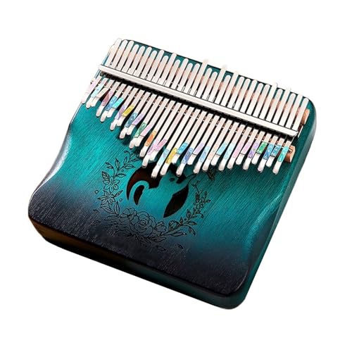 SXTYYH Kalimba 31 Tasten Daumenklavier for Erwachsene, Kinder, Anfänger Musikinstrument Thumb Piano Tragbar Mit Stimmgeräteset Tragetasche(31 Tones - Gradient Green B) von SXTYYH