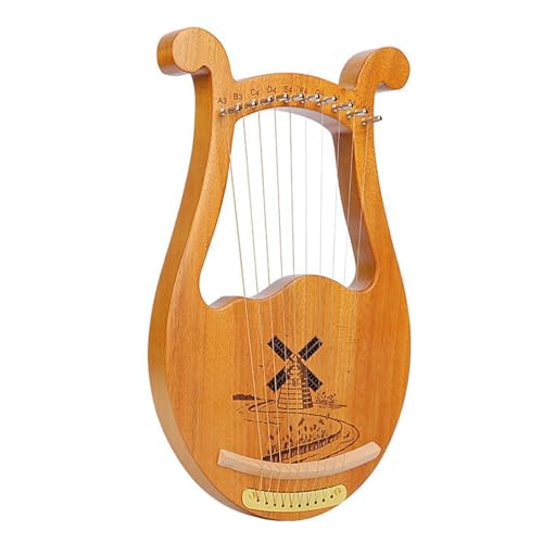 SXTYYH Lyre Harfe, 10,15,19 Saiten Mahagoni Harp Leicht Zu Erlernen Tragbar Mahagoni Korpus Musikinstrument for Anfänger, Kinder Und Erwachsene(10-tone box-windmill) von SXTYYH