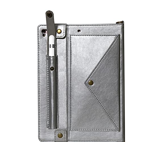 Cases for iPad Pro 12.9 2020/2021, Fashion Shoulder Strap Envelope Multi-Function Handheld Tablet Leather hülle für ipad 10.2 2019 (Farbe: Silver, Größe: IPad 10.2 2019) von SXWVSDHY