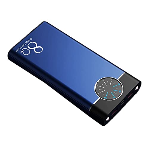 80000 mAh Power Bank, Schnelllade-Externe Batteriebank, 2 USB-Digitalanzeigen, Hochleistungs-Batterie-Backup-Taschenlampe für Smartphones und Tablets, Blau von SXYKXYDL