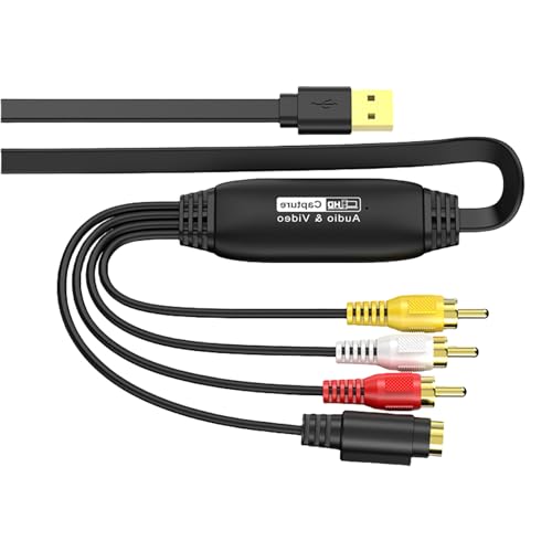 Plug-and-Play-USB-Videoerfassungsgerät, USB-2.0-Karten-Adapterkabel zur Konvertierung analoger Videos auf PC, Laptop von SYJHHWGS