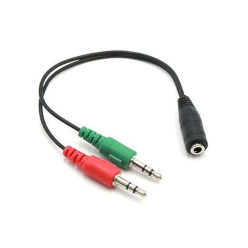 SYJHHWGS 3,5-mm-Soundadapter, Y-Splitter, 3,5-mm-Kabel, Headsets, 2 Buchse auf 1 Stecker, für Laptop, Handy, Kopfhörer, Mikrofon von SYJHHWGS