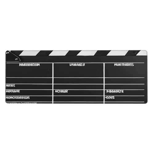 SYLALE Classic Movie Clapboard schwarz bedrucktes Gaming-Mauspad 30 x 80 cm großes Laptop-Mauspad, Computer-Mauspad, Gummi-Schreibtischunterlage von SYLALE