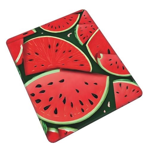 SYLALE Gaming-Mauspad mit roter Wassermelone, bedruckt, 25,4 x 30,5 cm, Laptop-Mauspad, Computer-Mauspad, Gummi-Schreibtischunterlage von SYLALE