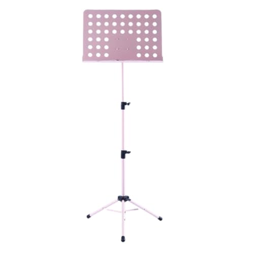 Notenständer Tragbarer Faltbarer Notenständer Dreistufiger Hebekonzert-Songständer Violinen-Guzheng-Gitarren-Notenständer Desktop-Notenständer(Pink) von SYLGXH