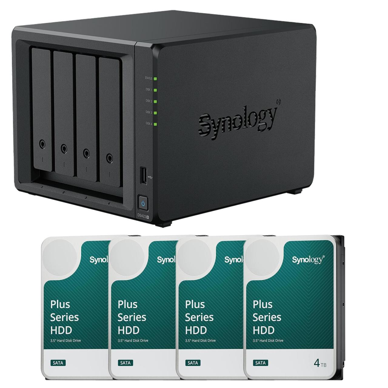 Synology DiskStation DS423+ 4 Einschübe NAS-Server Leergehäuse + 4x Synology ... von SYNOLOGY