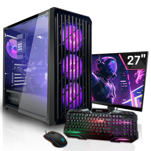 SYSTEMTREFF Basic Gaming Komplett PC Set AMD Ryzen 5 5600GT 6x4.6GHz | AMD RX Vega 7 4K HDMI DX12 | 1TB M.2 NVMe | 16GB DDR4 RAM | WLAN Desktop Paket Computer für Gamer, Gaming von SYSTEMTREFF