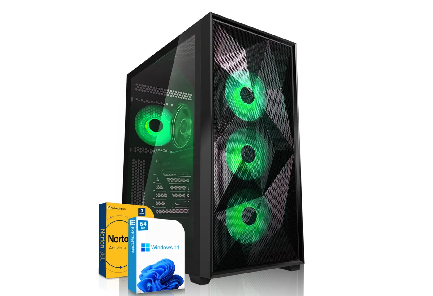 SYSTEMTREFF Basic Gaming-PC (AMD Ryzen 5 3600, GeForce RTX 3060, 16 GB RAM, 512 GB SSD, Luftkühlung, Windows 11, WLAN) von SYSTEMTREFF
