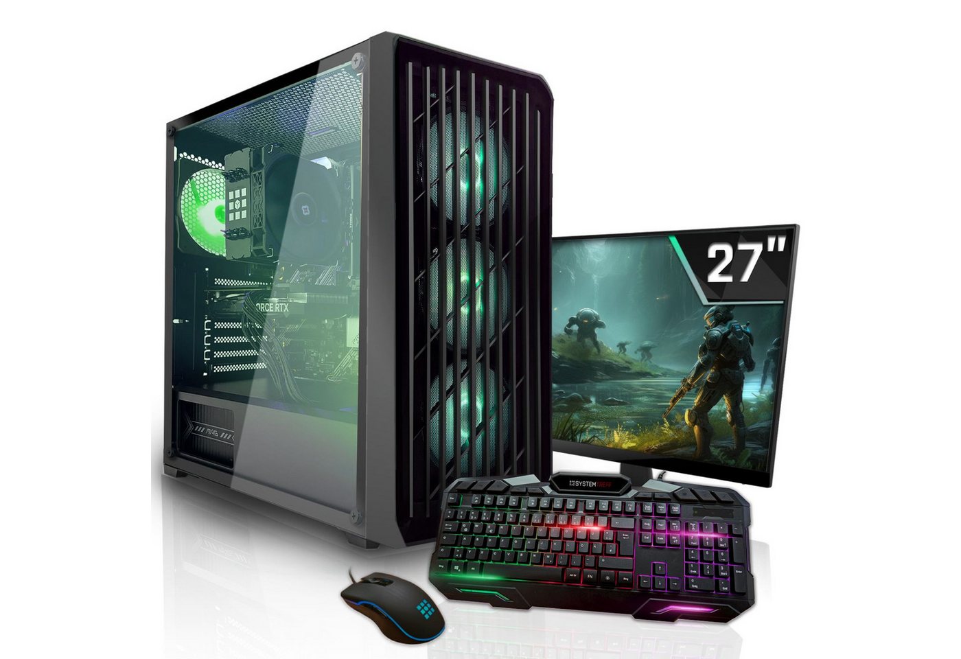 SYSTEMTREFF Basic Gaming-PC-Komplettsystem (27", Intel Core i7 14700, GeForce RTX 3060, 16 GB RAM, 1000 GB SSD) von SYSTEMTREFF