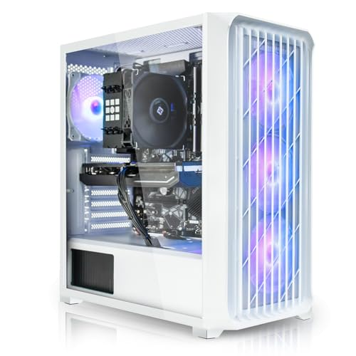 SYSTEMTREFF Basic Gaming PC weiß AMD Ryzen 7 8700F 8x5GHz | Nvidia RTX 3060 12 GB DX12 | 1TB M.2 NVMe | 32GB DDR5 RAM | WLAN Desktop Computer Rechner für Gamer, Zocker & Streamer von SYSTEMTREFF