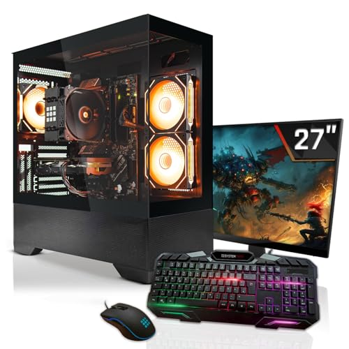 SYSTEMTREFF Gaming Komplett PC Set AMD Ryzen 7 5800X 8x4.7GHz | Nvidia GeForce RTX 4090 24GB DX12 | 2TB M.2 NVMe + 2TB HDD | 32GB DDR4 RAM | WLAN Desktop Paket Computer für Gamer, Gaming von SYSTEMTREFF