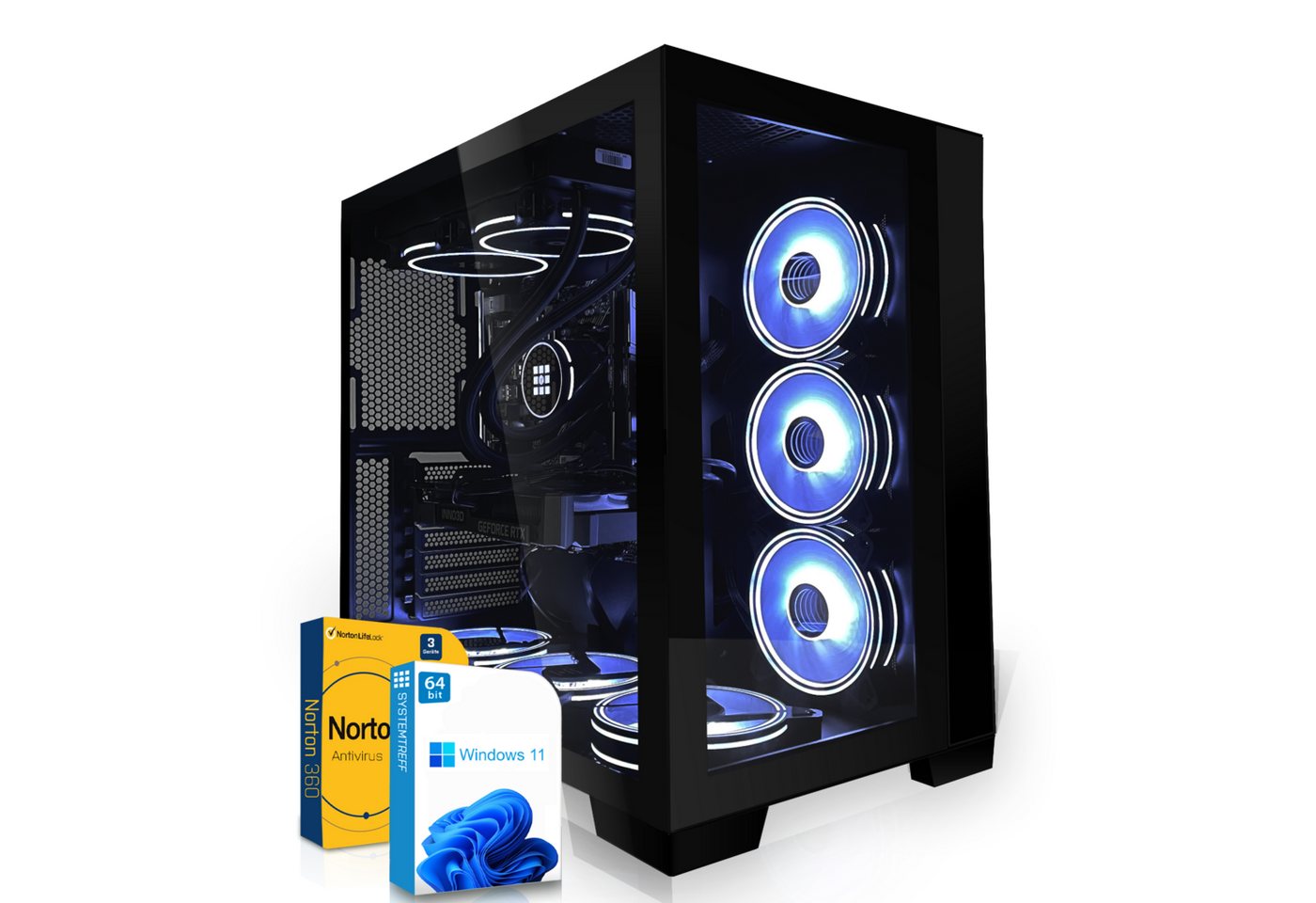 SYSTEMTREFF Gaming-PC (Intel Core i7 14700F, Radeon RX 7800 XT, 32 GB RAM, 1000 GB SSD, Wasserkühlung, Windows 11, WLAN) von SYSTEMTREFF