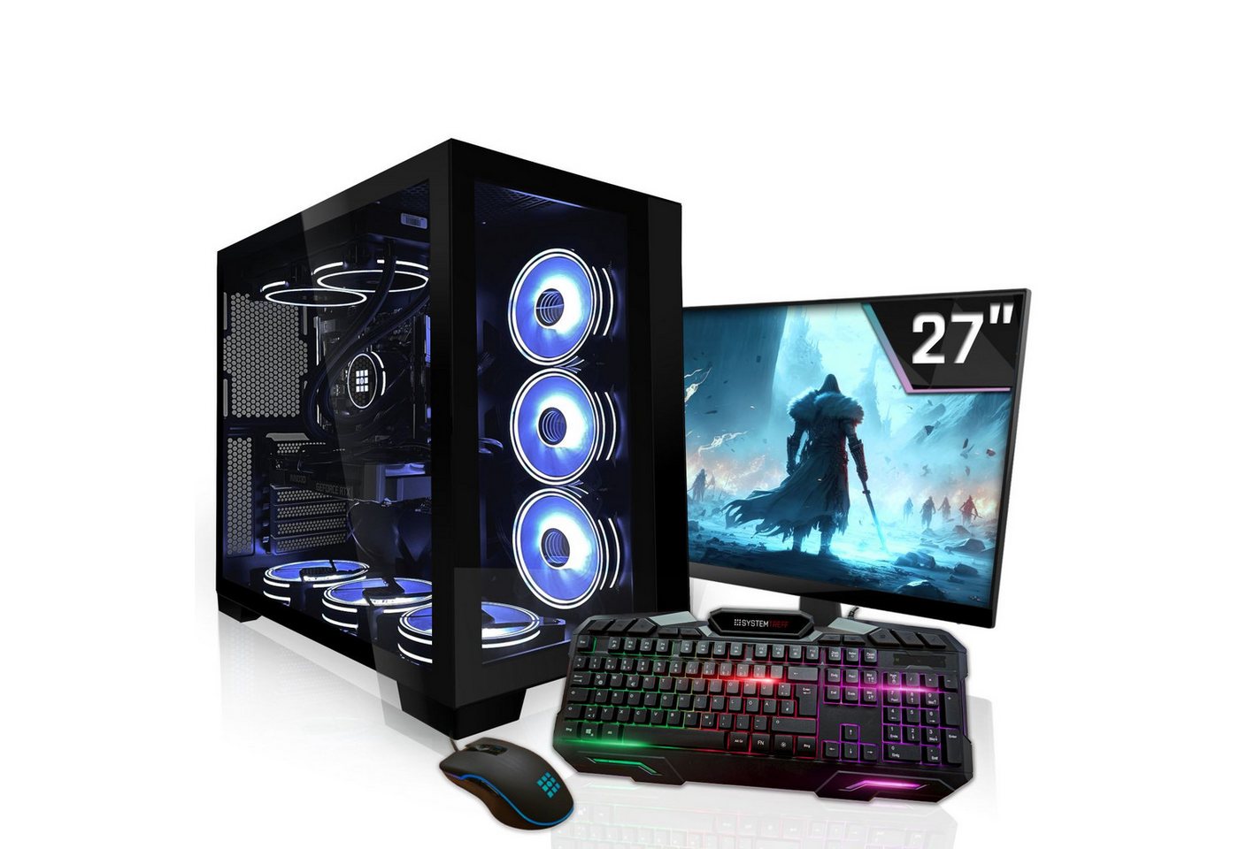 SYSTEMTREFF Gaming-PC-Komplettsystem (27", Intel Core i9 13900KF, Radeon RX 7800 XT, 32 GB RAM, 1000 GB SSD) von SYSTEMTREFF