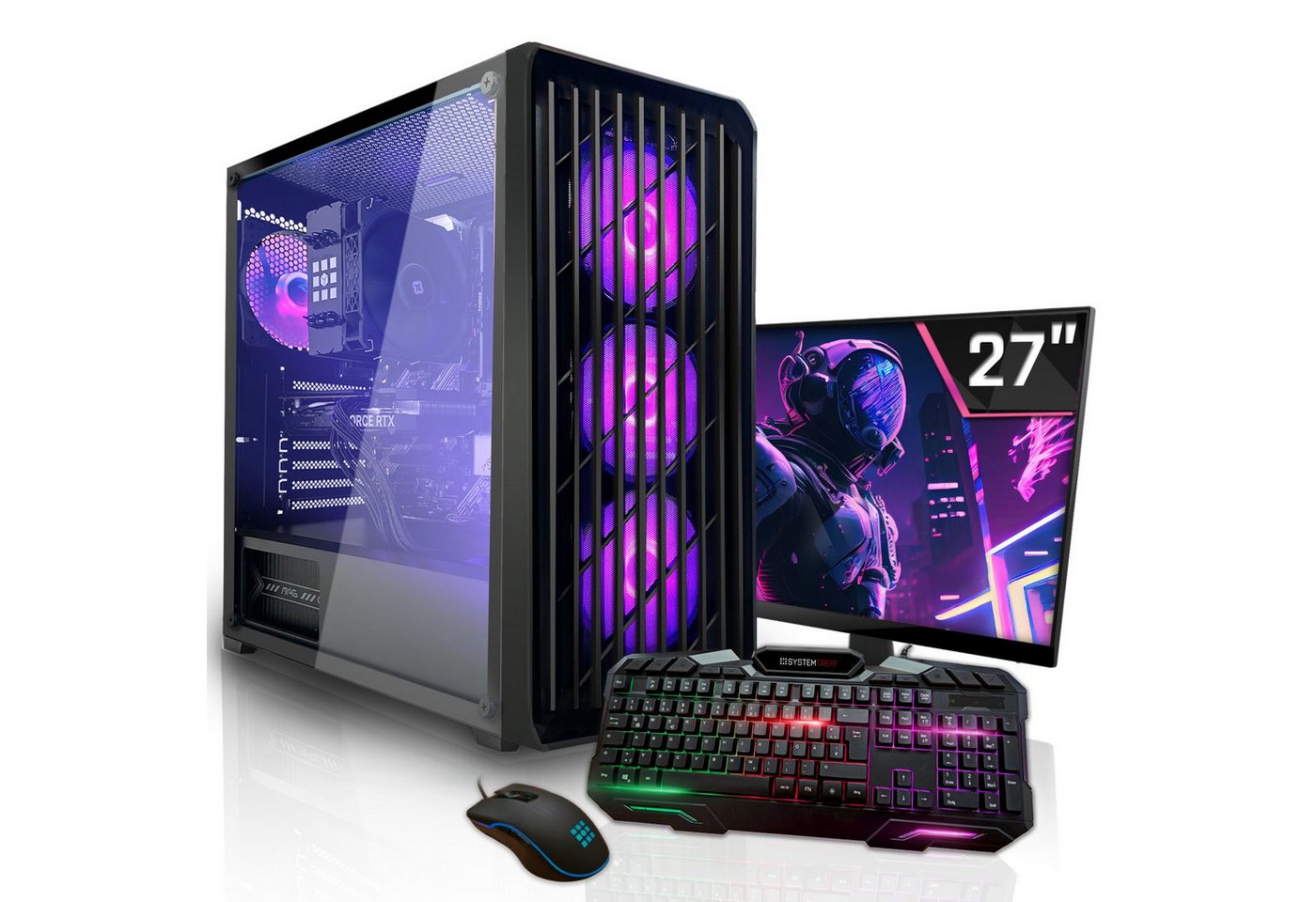 SYSTEMTREFF Gaming-PC-Komplettsystem (27", AMD Ryzen 5 8400F, GeForce RTX 4060, 32 GB RAM, 1000 GB SSD) von SYSTEMTREFF