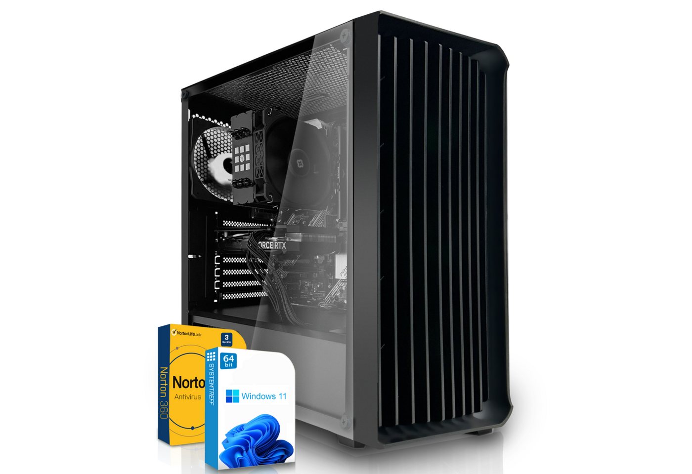 SYSTEMTREFF PC (Intel Core i7 12700KF, GT 710, 32 GB RAM, 2000 GB HDD, 1000 GB SSD, Luftkühlung, Windows 11, WLAN) von SYSTEMTREFF
