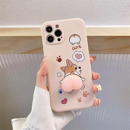 SYZLLM 3D Cute Ass Buttocks Pop Handyhülle für iPhone 11 12 13 14 15 Pro Max XR 15 14 Plus Cartoon Cover, Pink, Für iPhone 15 Plus von SYZLLM