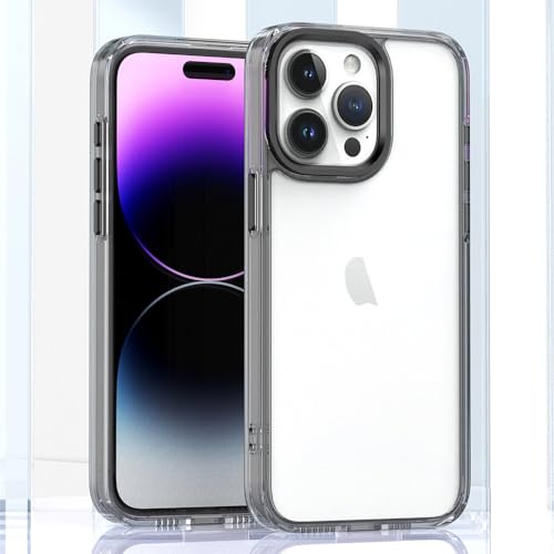 SYZLLM Transparente Kameraschutzhülle aus Acryl und Metall für iPhone 11 12 13 14 15 Pro Max 14 15 Plus X XR XS Max Stoßfeste Abdeckung, Schwarz, für iPhone 11 von SYZLLM