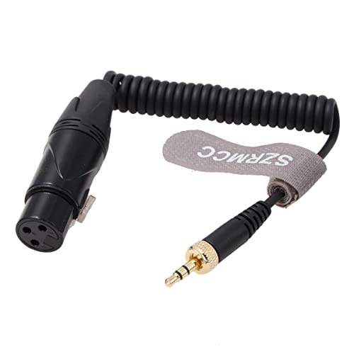 SZRMCC 3,5 mm auf XLR-Spiralkabel, 3-polig, XLR-Buchse auf verriegelbar, goldfarben, 3,5 mm, TRS-Stereo-Mikrofon-Spiralkabel für Sony UWPD Sound Wireless Audio-Empfänger von SZRMCC