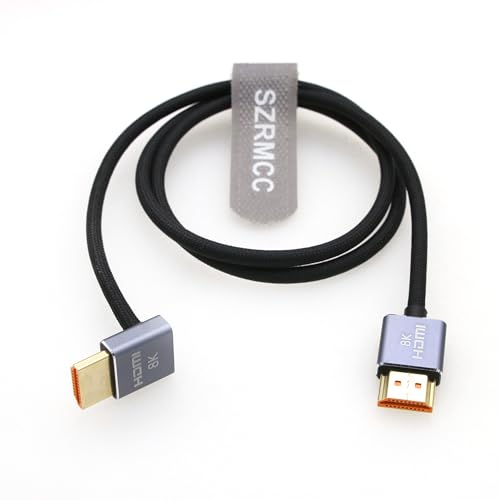 SZRMCC 8k 2.1HDMI Kabel HDMI Geflochtenes Spiralkabel Ultra High Speed Soft HDMI Kabel für Z Cam E2 Portkeys BM5 Atomos Shinobi Ninjav V Monitor S-Ony Canon Kamera (HDMI-Down HDMI, 3m) von SZRMCC