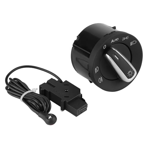 Innenlichtschalter Kompatibel Mit VW Für Golf MK5 Für Kombi Für Caddy MK3 2003–2009, Chrom-Scheinwerferschalter, Auto-Sensor, Nebelscheinwerfer-Lampe, 3C8941431A, 5ND941431B von SZTMYVUW