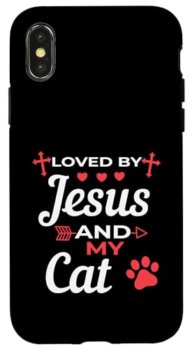 Hülle für iPhone X/XS Geliebt von Jesus und meiner Katze Faith Christian Cat Lover von Sacred Originals