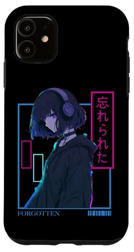 Hülle für iPhone 11 Vergessenes Anime-Mädchen mit Kopfhörern Japanische Ästhetik von Sad Girl Japanese Vaporwave Aesthetic Design