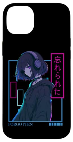 Hülle für iPhone 14 Plus Vergessenes Anime-Mädchen mit Kopfhörern Japanische Ästhetik von Sad Girl Japanese Vaporwave Aesthetic Design