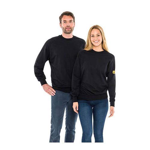 Safeguard SWS-THSS-BK2XL-ROUND ESD-Sweatshirt, Rundhals, 280g/m², 2XL, Schwarz von Safeguard