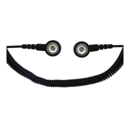 Safeguard WL42428 ESD Spiralkabel, 2 MOhm, 10/10mm Druckknopf, 3.6m, Schwarz von Safeguard