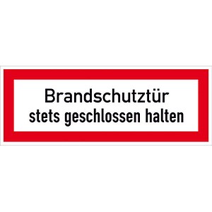 SafetyMarking® Brandschutzaufkleber "Brandschutztür stets geschlossen halten" rechteckig 29,7 x 10,5 cm von SafetyMarking®