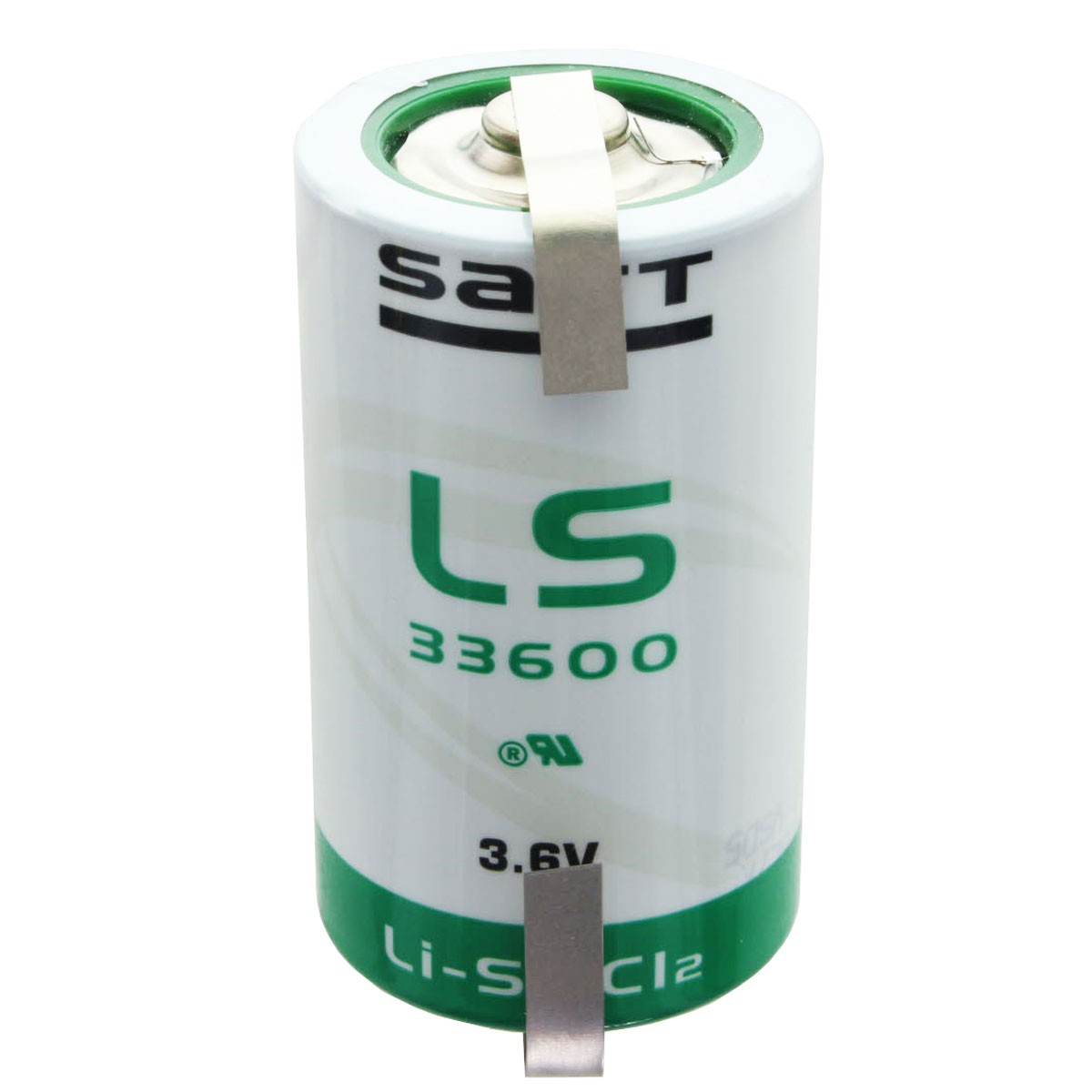 SAFT LS33600 Lithium Batterie 3.6V Primary mit Lötfahne U-Form von Saft